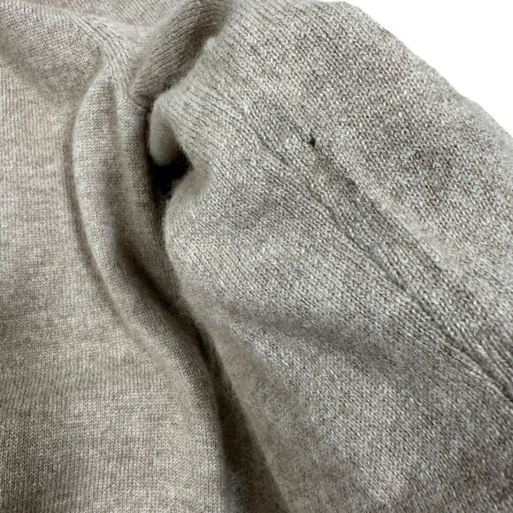Kid Goyo Tan Pure Mongolian Cashmere Zip Up Long Sleeve Sweater - Picture 8 of 8